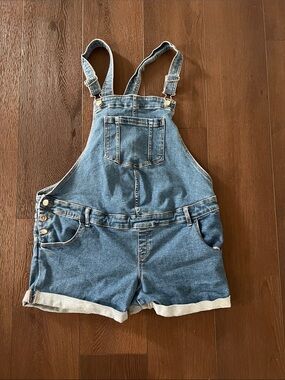 Isabel Maternity by Ingrid & Isabel Blue Denim Short Overalls